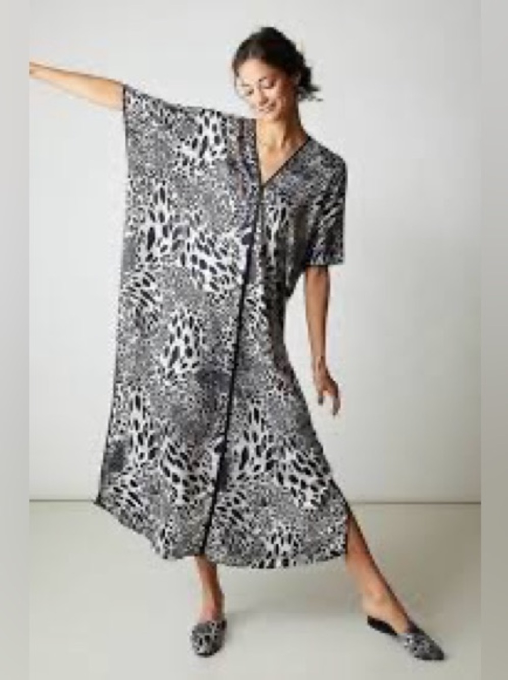 Natori Jaguar Print Caftan